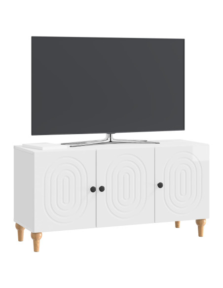 Mobile TV Bianco Lucido 99 x 34,5 x 50 cm Legno ingegnerizzato