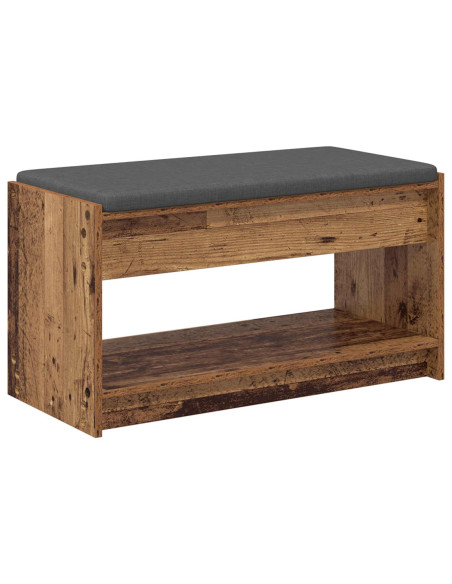 Panca per ingresso con cuscino Legno vecchio 83 x 38 x 45 cm
