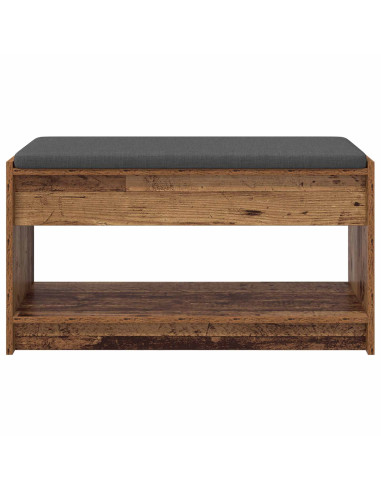 Panca per ingresso con cuscino Legno vecchio 83 x 38 x 45 cm