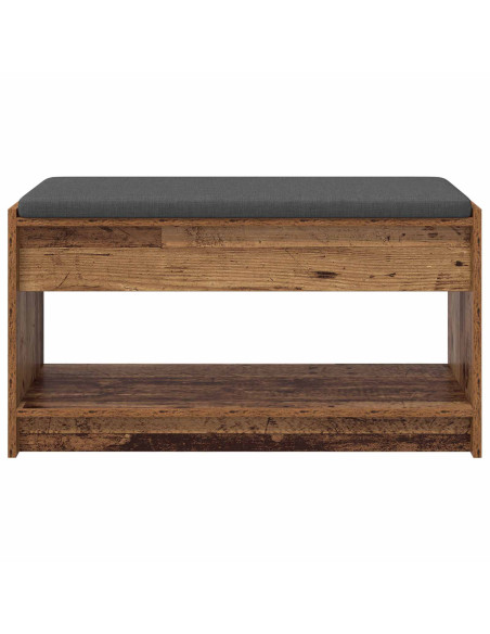 Panca per ingresso con cuscino Legno vecchio 83 x 38 x 45 cm