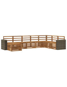 Set di divani da esterno 8 pcs Naturale 2