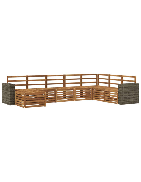 Set di divani da esterno 8 pcs Naturale