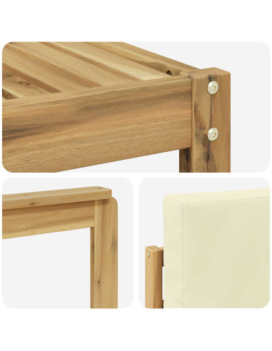 Set di divani da esterno con cuscino 5 pcs Bianco e Crema