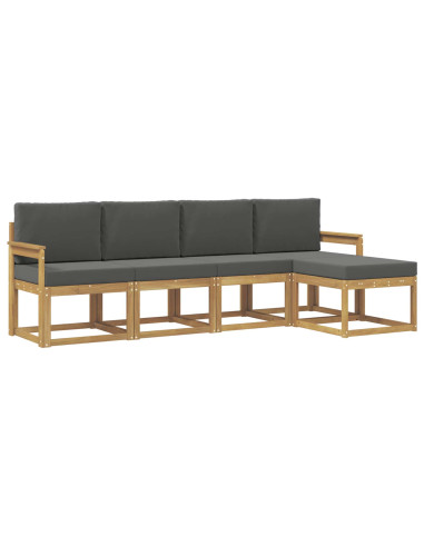 Set di divani da esterno con cuscino 5 pcs Bianco e Antracite