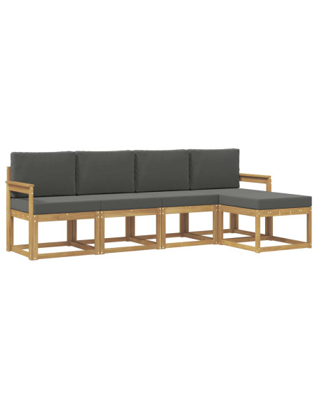 Set di divani da esterno con cuscino 5 pcs Bianco e Antracite