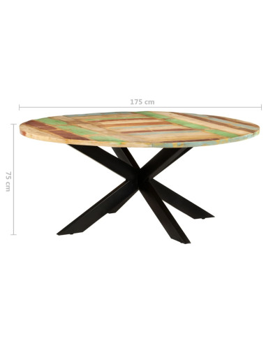 Tavolo da Pranzo Rotondo 175x75 cm in Massello di Recupero