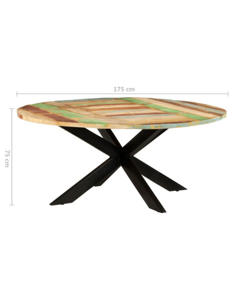 Tavolo da Pranzo Rotondo 175x75 cm in Massello di Recupero