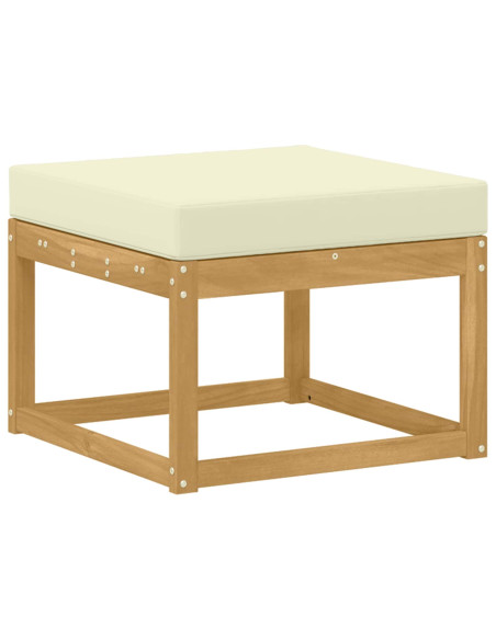 Set di divani da esterno con cuscino 5 pcs Bianco e Crema