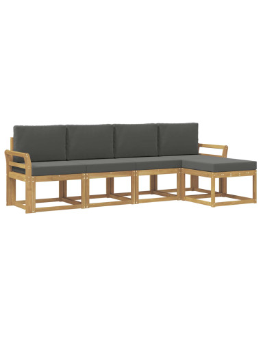 Set di divani da esterno con cuscino 5 pcs Bianco e Antracite