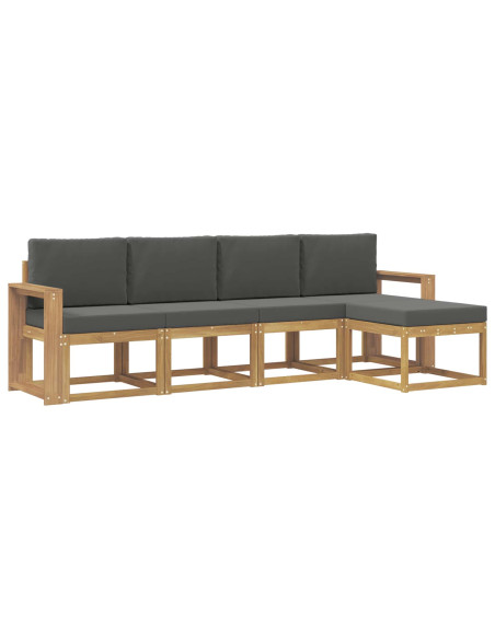 Set di divani da esterno con cuscino 5 pcs Bianco e Antracite
