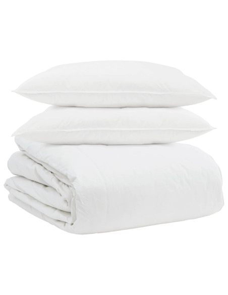 Set di Piumoni con cuscino 3 pcs Bianco Piuma d'anatra