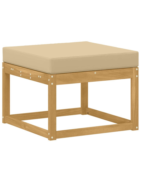 Set di divani da esterno con cuscino 6 pcs Bianco e Beige