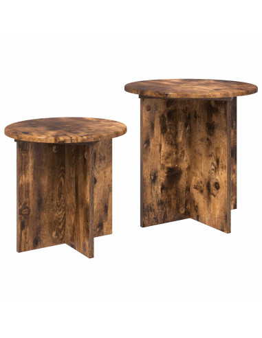 Set tavolini 2 pcs Quercia Affumicata Legno ingegnerizzato