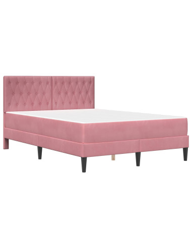 Struttura letto con materasso Rosa 120 x 190 cm Velluto