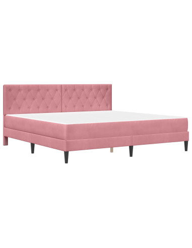 Struttura letto con materasso Rosa 180 x 200 cm Velluto