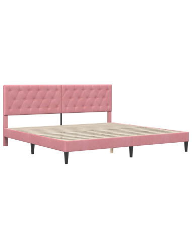 Struttura letto con materasso Rosa 180 x 200 cm Velluto