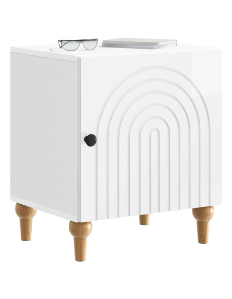 Armadio da Notte 2 pcs Bianco Lucido 43 x 34,5 x 50 cm