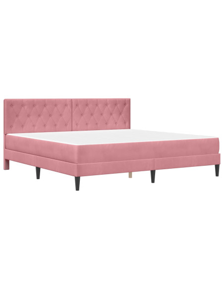 Struttura letto con materasso Rosa 200 x 200 cm Velluto