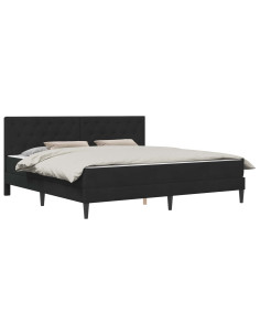 Struttura letto con materasso Nero 200 x 200 cm Velluto 2