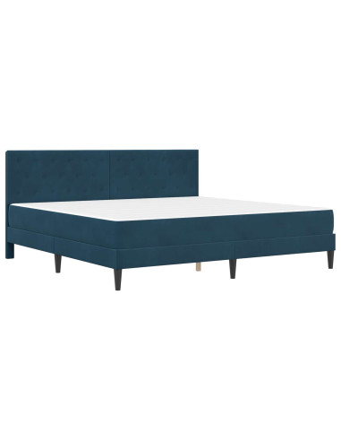 Struttura letto con materasso Blu 200 x 200 cm Velluto