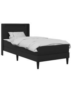 Struttura letto con materasso Nero 90 x 190 cm Pelle Sintetica 2