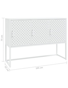 Credenza Bianca 105x35x75 cm in Acciaio