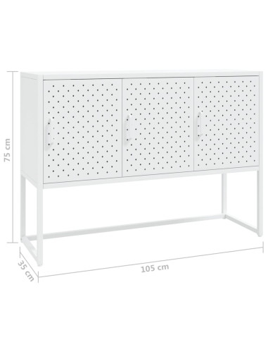 Credenza Bianca 105x35x75 cm in Acciaio
