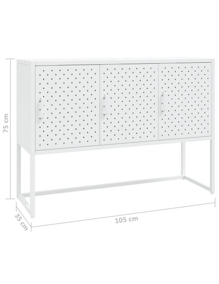 Credenza Bianca 105x35x75 cm in Acciaio