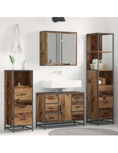 Set di mobili per il bagno 4 pcs Legno vecchio 80 x 33 x 60 cm 2