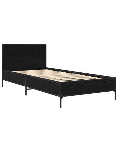Struttura letto con testata Rovere Nero 80 x 200 cm