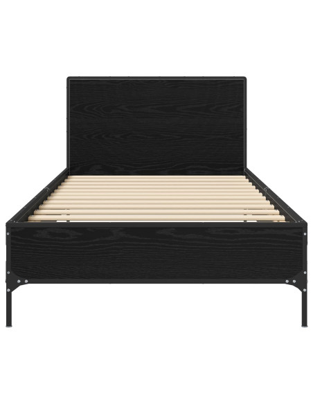 Struttura letto con testata Rovere Nero 80 x 200 cm