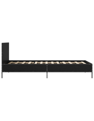 Struttura letto con testata Rovere Nero 80 x 200 cm