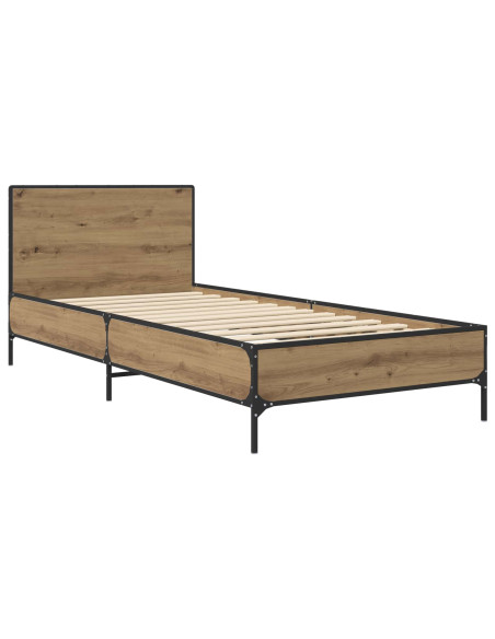 Struttura letto con testata Rovere Artigianale 80 x 200 cm