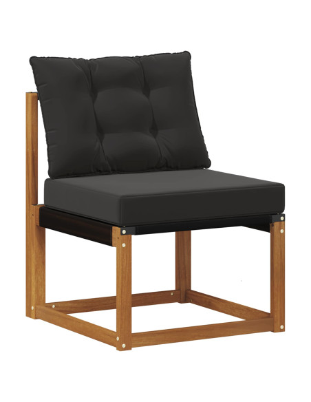 Set di divani da esterno con cuscino 10 pcs Naturale e Nero