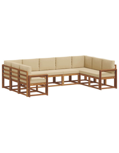 Set di divani con cuscino 9 pcs Naturale e Beige