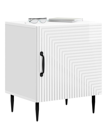 Armadio da Notte 2 pcs Bianco Lucido 43 x 34,5 x 50 cm