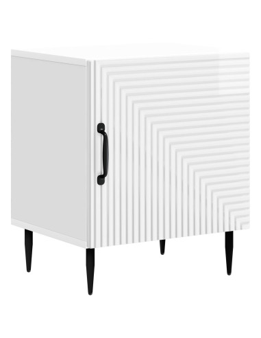 Armadio da Notte 2 pcs Bianco Lucido 43 x 34,5 x 50 cm