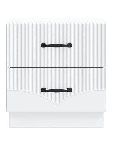 Armadio da Notte con cassetto 2 pcs Bianco 43 x 34,5 x 44,5 cm