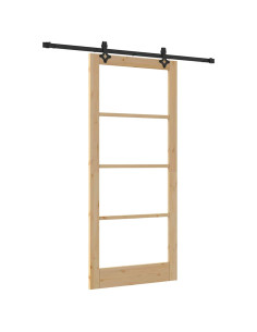 Porta scorrevole ORKDAL Naturale e Nero 93 x 211 cm 2