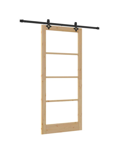 Porta scorrevole ORKDAL Naturale e Nero 93 x 211 cm