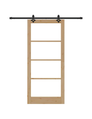 Porta scorrevole ORKDAL Naturale e Nero 93 x 211 cm