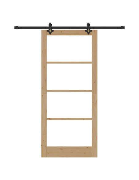 Porta scorrevole ORKDAL Naturale e Nero 93 x 211 cm