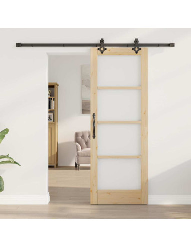 Porta scorrevole ORKDAL Naturale e Nero 73,5 x 198,5 cm