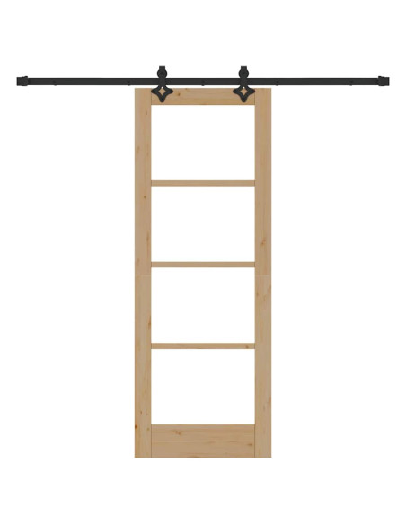 Porta scorrevole ORKDAL Naturale e Nero 73,5 x 198,5 cm