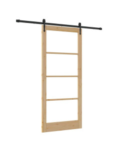 Porta scorrevole Naturale e Nero 93 x 211 cm 2