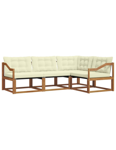 Set di divani da esterno con cuscino 4 pcs Naturale e Crema