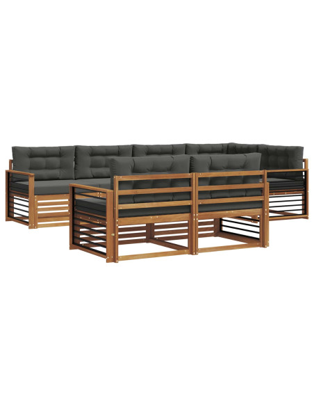 Set di divani da esterno con cuscino 7 pcs Naturale e Antracite