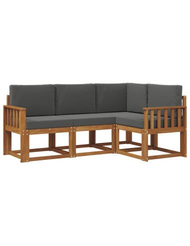 Set di divani da esterno con cuscino 4 pcs Naturale e Antracite