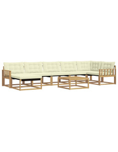 Set di divani da esterno 8 pcs Bianco e Crema 79 x 79 x 37 cm 2