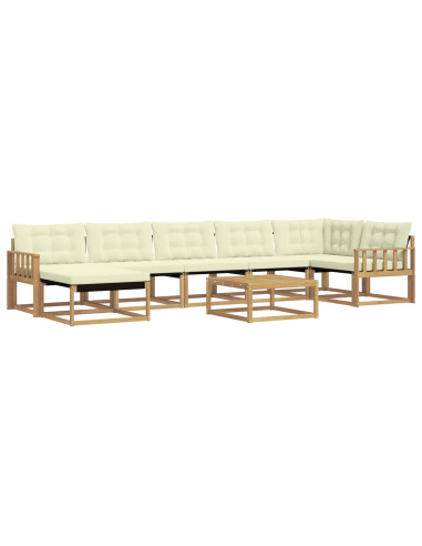 Set di divani da esterno 8 pcs Bianco e Crema 79 x 79 x 37 cm